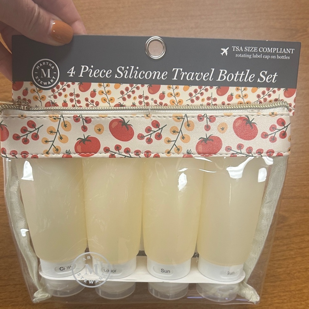 Martha Stewart 4 piece silicone travel bottle set